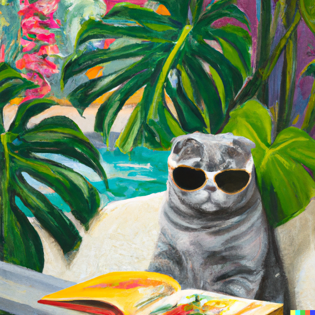 images/DALL·E 2023-02-12 13.43.33 - An oil painting by Claude Monet of a cat with sunglasses reading a book with a monstera in the background.png